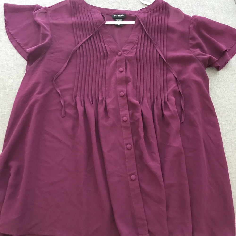 Torrid secretary sheer top